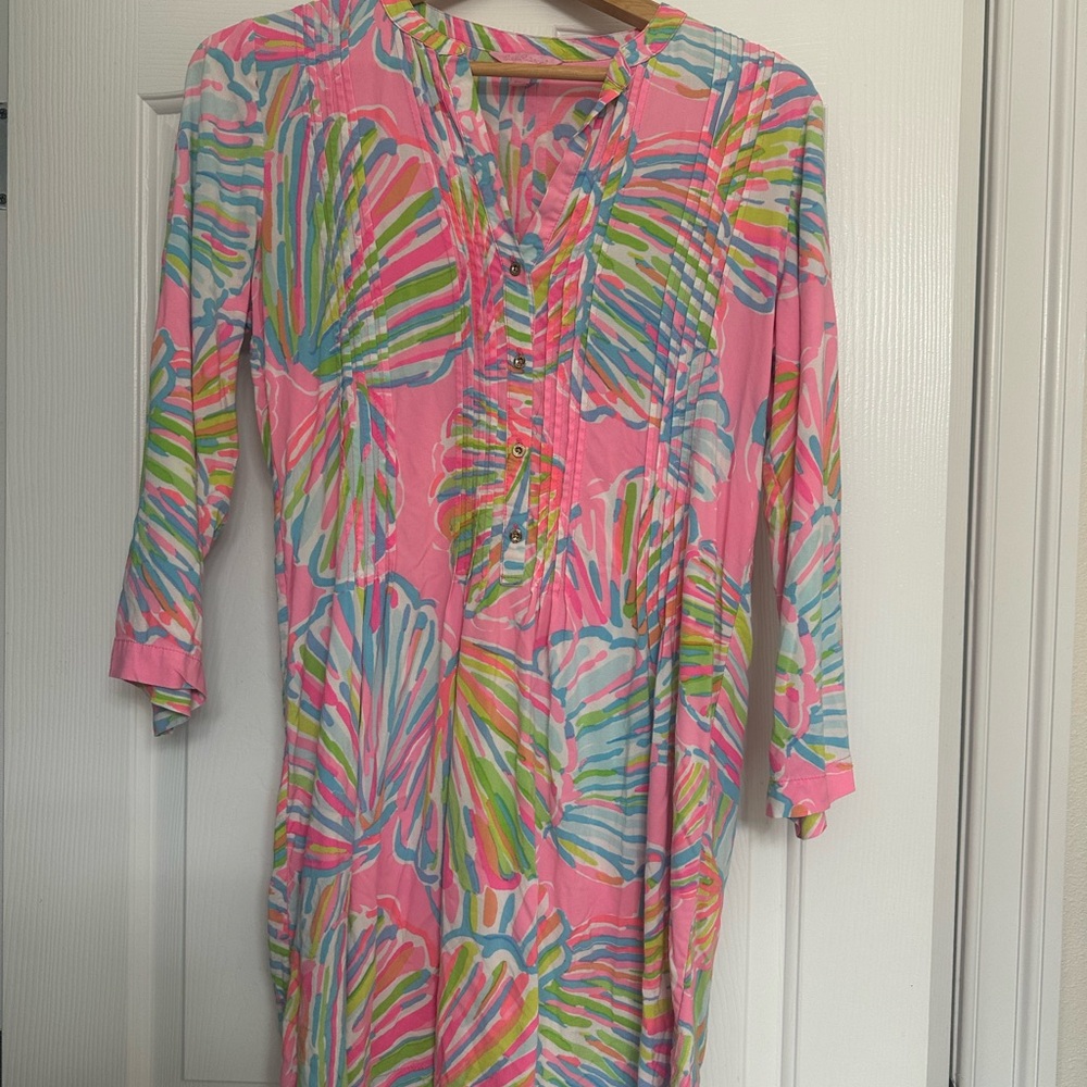 Lilly Pulitzer Pink and Green Striped Dress
